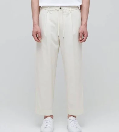 MUSINSA DRAWSTRING ELASTIC WAist Cropped Slacks
