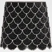 Alice + Olivia Women's Rubi Embellished Scallop Mini Skirt