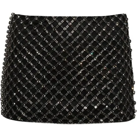 The Attico - Cady crystal-embellished miniskirt - women - glass/Fabric - 40 - Black