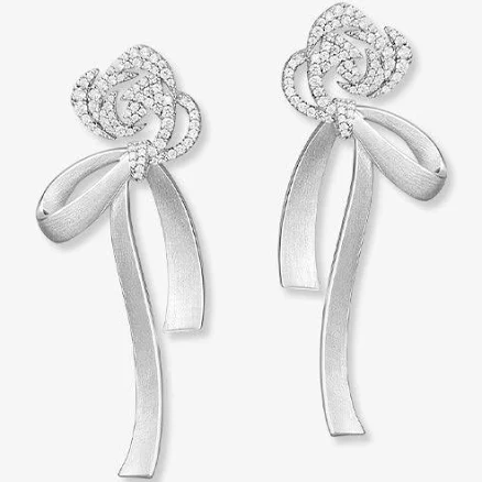 Rose Ribbon Earrings