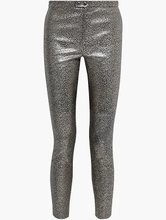 Isabel Marant Etienne metallic leopard-print leather skinny pants - Women - Silver Pants - FR 38