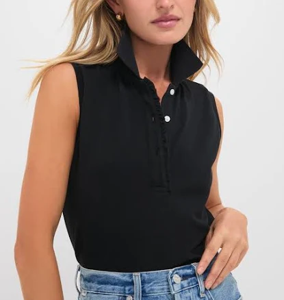 Tuckernuck Sleeveless Ruffle Pique Polo