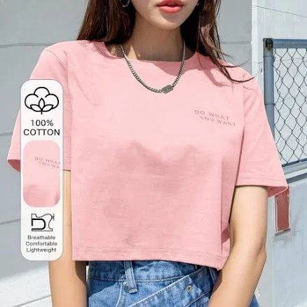DAZY Slogan Graphic Crop Tee