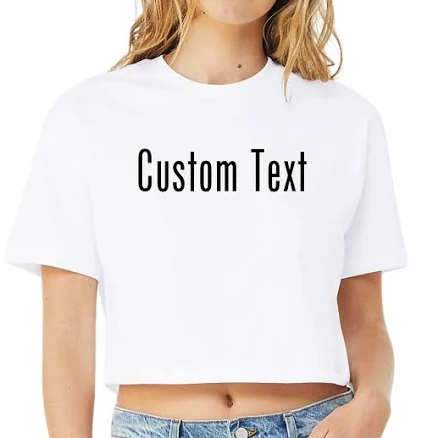 Custom Text Crop Tops