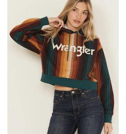 Wrangler Retro Women's Serape Striped Logo Cropped Hoodie