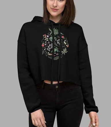 Nightshade Print Crop Hoodie