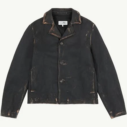 MM6 Maison Margiela Distressed Leather Jacket Man