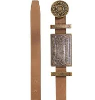 Brown Metal Logo Belt