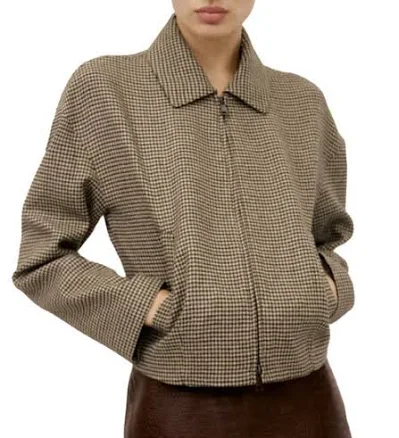 MANGO Gina Houndstooth Wool Mix Jacket