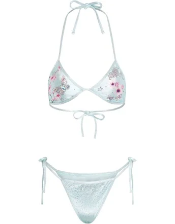 BUTTERFLY BIKINI IN ROSE PINK SATIN