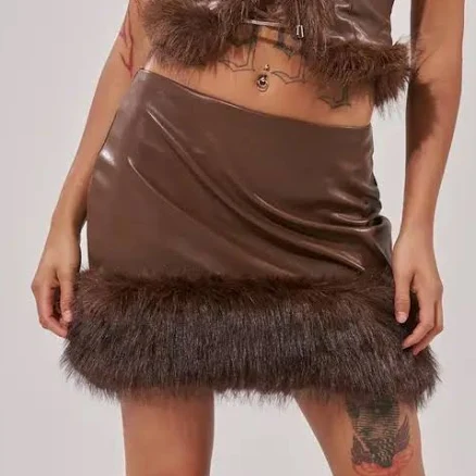 AKIRA Cant Miss Me Faux Leather Mini Skirt