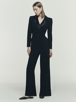 Tailored Collar Slim-fit Jumpsuit