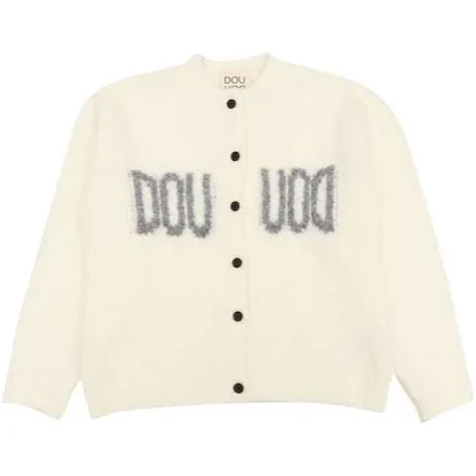 Intarsia-Knit Logo Cardigan