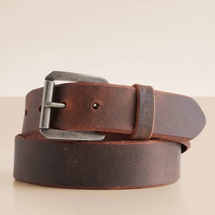 BKE Men's Full Grain Leather Belt with Buckle