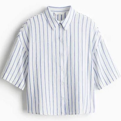 H&M Ladies Linen-Blend Shirt