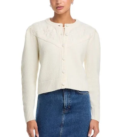 AQUA Women's Floral Embroidered Cardigan