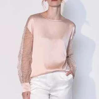 Oversized Embroidered Silk Organza Blouse