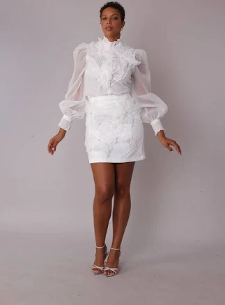 Victorian Elegance Floral Embroidered Blouse