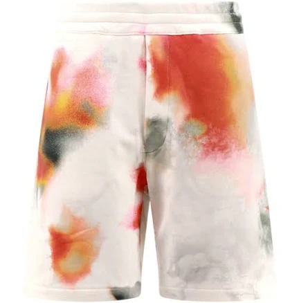 Alexander McQueen Tie-Dyed Logo Embroidered Bermuda Shorts