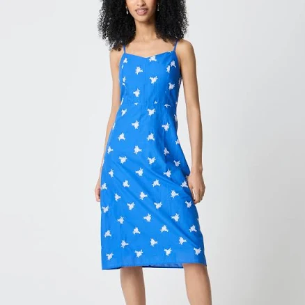 J.Crew Women's Embroidered Midi Slip Dress