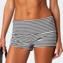 Edikted Women's Striped Fold Over Shorts