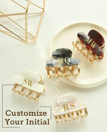 Customized Initial Letter Hair Clip