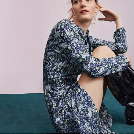 J. Crew Dresses | J.Crew Button-Front Midi Dress In Fauna Floral Size 12 | Color: Blue/Green | Size: 12 | Veronicagpina's Closet