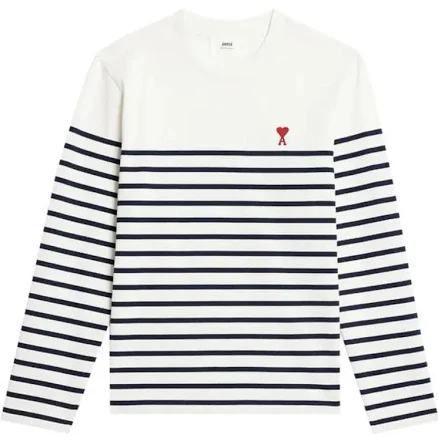 AMI Paris - AMI de Coeur striped jumper, Women , White