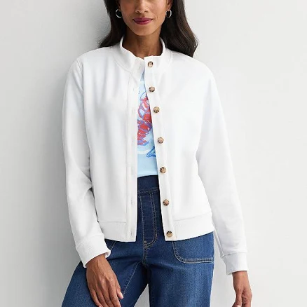Croft & Barrow Women's Button Front Knit Jacket