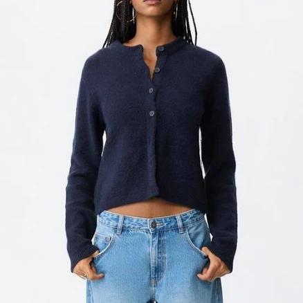 Stradivarius Knitted Button-Up Jacket