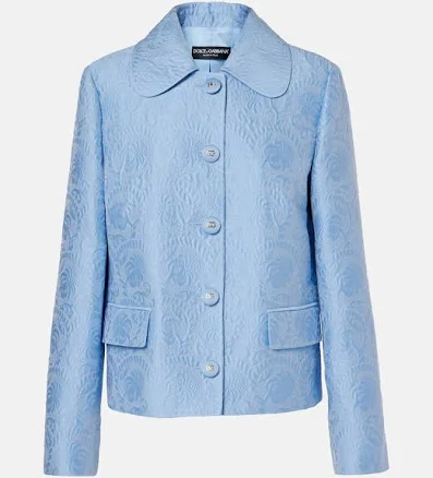 Dolce&Gabbana, Cotton and silk-blend jacquard jacket, Women, Blue, US 2, Jackets