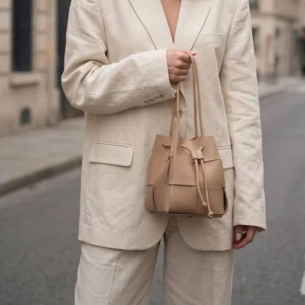 Minimalist Leather Drawstring Bucket Bag