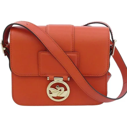 Longchamp Box Trot Crossbody Bag Leather Orange Shoulder Bag