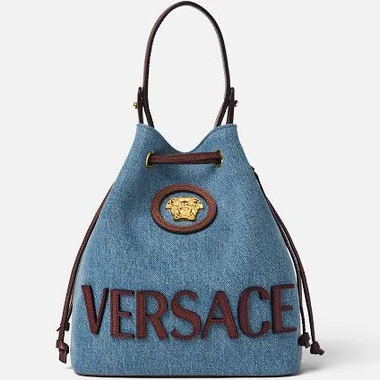 Versace La Medusa Denim Bucket Bag