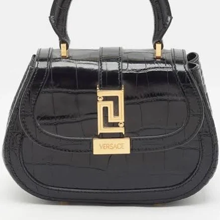 Versace Greca Goddess Leather Tote Bag