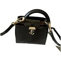 Jimmy Choo Varenne Mini Leather Satchel with Crystal Bar
