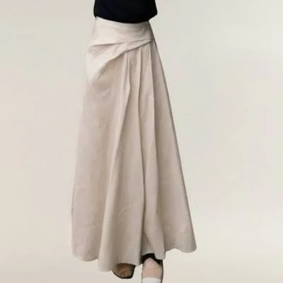 Anna-Kaci Women's High Waist A-Line Flowing Maxi Skirt