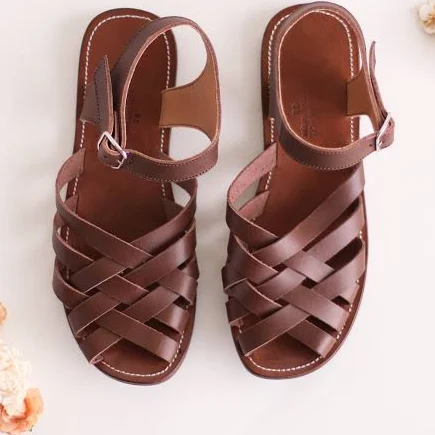 Espresso Isla Leather Sandals