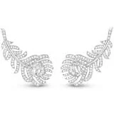 BOUCHERON 18kt White Gold Diamond Plume de Paon Ear Clips