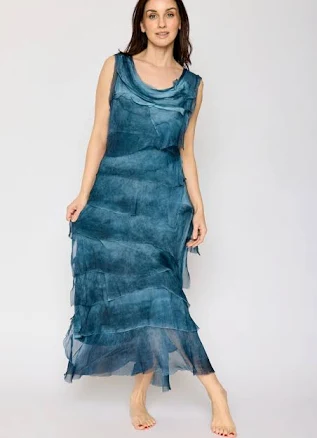 Italian Silk Long Layered Dress