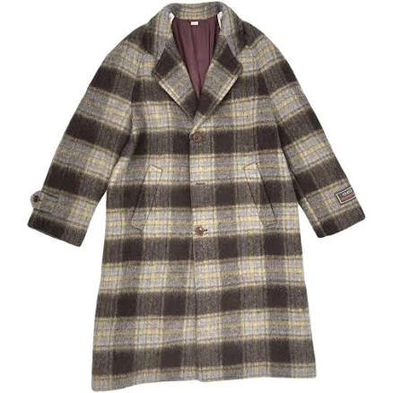 Gucci Wool Check Coat - Brown - 46