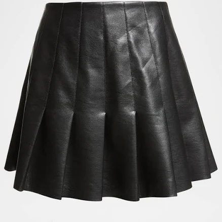 Alice + Olivia Women's Carter Pleated Vegan Leather Mini Skirt