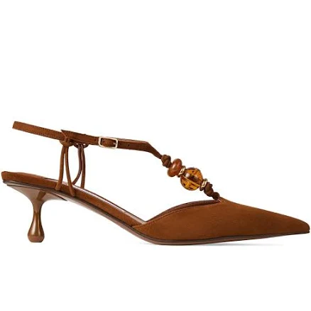 Jimmy Choo - Lauri bead-embellished pumps - women - Calf Suede/Calf Leather/Calf Leather - 38,5 - Brown