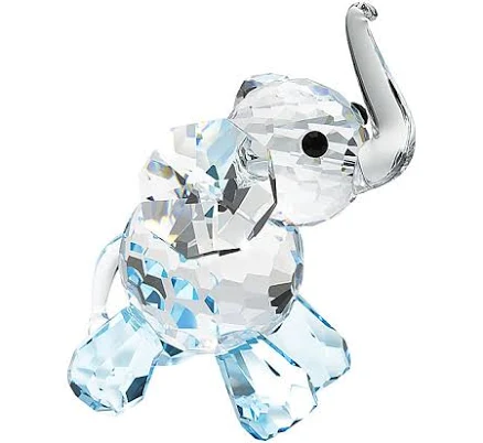 Preciosa Blue Crystal Lucky Elephant Figurine
