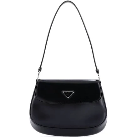 Prada Cleo Brushed Leather Shoulder Bag with Flap