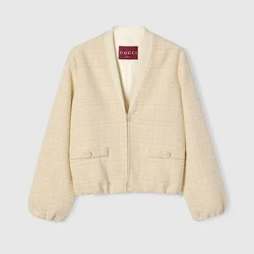 Gucci Check Cotton Tweed Jacket