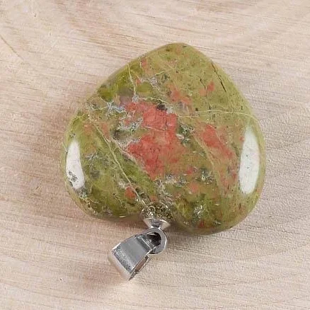 UNAKITE Crystal Heart Pendant