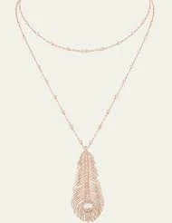 18ct Rose-Gold Diamond Plume de Paon Necklace