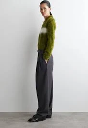 Striped Mohair-Blend Polo Jumper