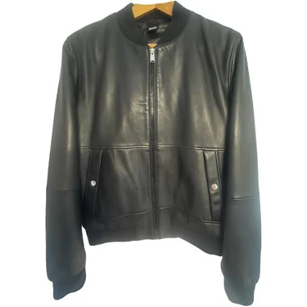 Boss Leather Bomber Jacket